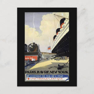 Cie Gle Transatlantique Paris Havre New York Postkarte