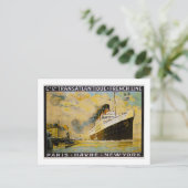Cie. Gle. Transatlantische Kreuzfahrt Postkarte (Stehend Vorderseite)