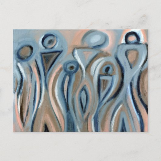 Ciel Blue Modern Abstrakt Art Postcard Postkarte (Vorderseite)