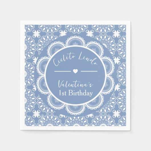 Cielito Lindo 1. Geburtstag Blau Serviette (Vorderseite)
