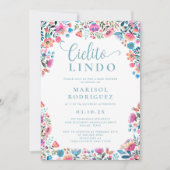 Cielito Lindo Baby Dusche mexikanische farbenfrohe Einladung (Vorderseite)