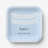 Cielito Lindo Baby Shower Blue Paper Plate Pappteller (Vorderseite)