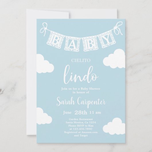Cielito Lindo Baby Shower Boy Einladung (Vorderseite)