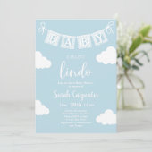 Cielito Lindo Baby Shower Boy Einladung (Stehend Vorderseite)