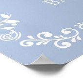 Cielito Lindo Baby Shower Dusty Blue Welcome Poster (Ecke)