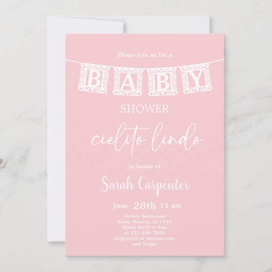 Cielito Lindo Baby Shower Girl Einladung (Vorderseite)