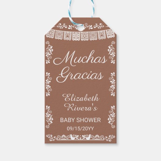 Cielito Lindo Baby Shower Muchas Gracias Geschenkanhänger (Vorderseite)