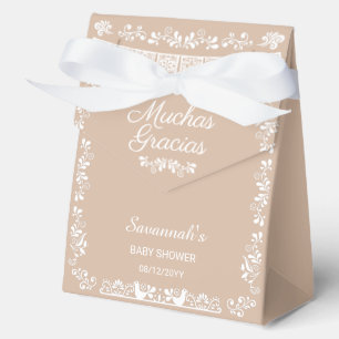 Cielito Lindo Beige Babyparty Vielen Dank Geschenkschachtel