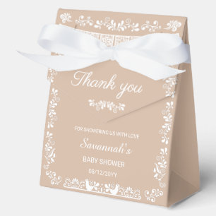 Cielito Lindo Beige Geschenkbox für Baby-Party Fav Geschenkschachtel