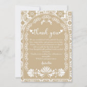 Cielito lindo Beige Mexican Baby Shower Dankeskarte (Vorderseite)