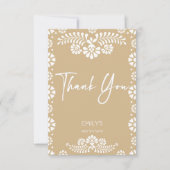 Cielito lindo beige mexikanische Babydusche Dankeskarte (Vorderseite)