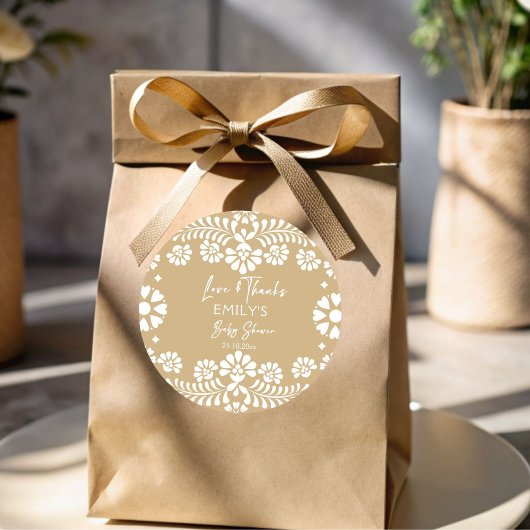 Cielito lindo beige mexikanische Babydusche Runder Aufkleber