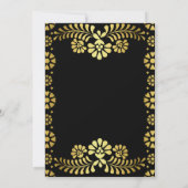Cielito lindo black gold Mexican sweet 16 birthday Einladung (Rückseite)
