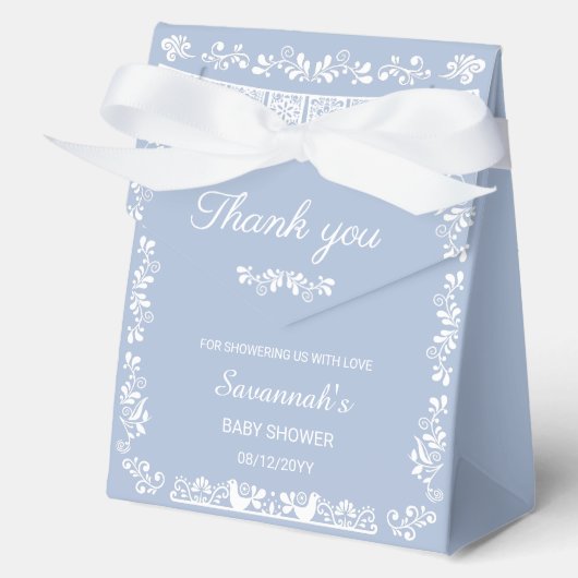 Cielito Lindo Blue Baby Shower Favor Box Geschenkschachtel (Vorderseite)