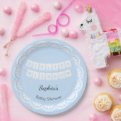Cielito Lindo Blue Baby Shower Paper Plate Pappteller (Party)