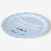 Cielito Lindo Blue Baby Shower Paper Plate Pappteller (Schrägansicht)