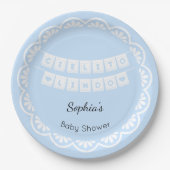 Cielito Lindo Blue Baby Shower Paper Plate Pappteller (Vorderseite)