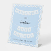 Cielito Lindo Blue Begrüßungs-Baby-Dusche Sockelschild (Vorderseite)