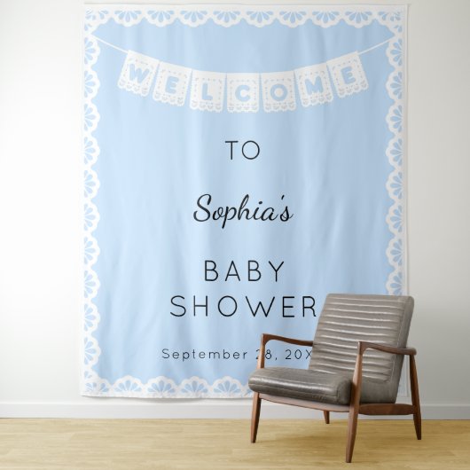 Cielito Lindo Blue Begrüßungsdusche Hintergrund Wandteppich (Beispiel)