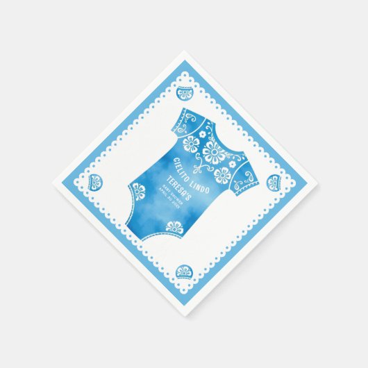 Cielito Lindo Blue Bodysuit Babydusche Serviette (Ecke)