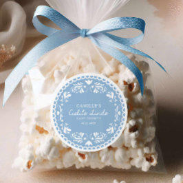 Cielito Lindo Blue Boy Baby Shower Runder Aufkleber