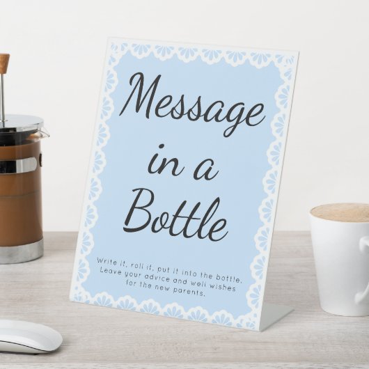 Cielito Lindo Blue Message in einer Flasche Baby D Sockelschild (In SItu)