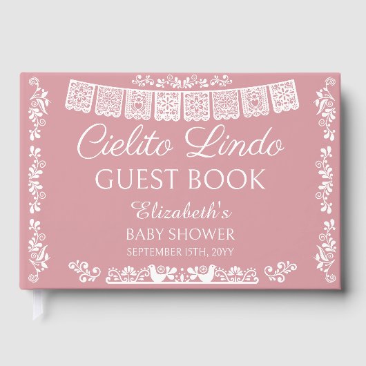 Cielito Lindo Blush Pink Baby Shower Gästebuch (Vorderseite)