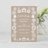 Cielito Lindo Boho Beige geschlechtsneutral Einladung (Stehend Vorderseite)