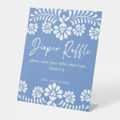 Cielito lindo Duschblau-Babydusche-Windel-Tombola Sockelschild (Vorderseite)