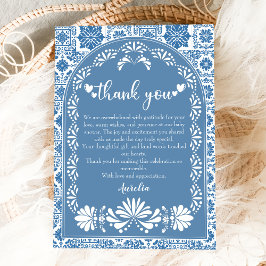 Cielito lindo Dusty Blue Mexican Baby Shower Dankeskarte