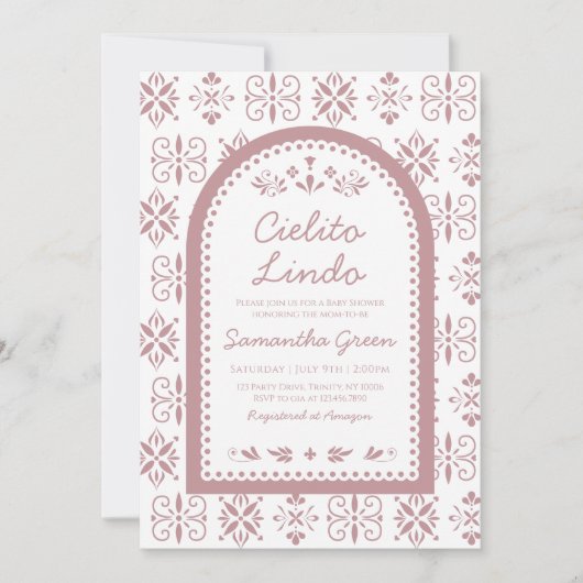 Cielito Lindo Girl Baby Shower Einladung (Vorderseite)