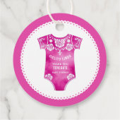 Cielito Lindo Hot Roink Giro Danke, Baby Dusche Geschenkanhänger (Rückseite)