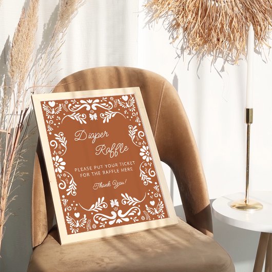 Cielito Lindo Mexican Baby Shower Diaper Raffle Poster