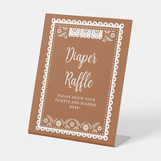 Cielito Lindo Mexican Baby Shower Diaper Raffle Sockelschild (Vorderseite)