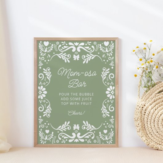 Cielito Lindo Mexican Baby Shower Mama-osa Bar Poster