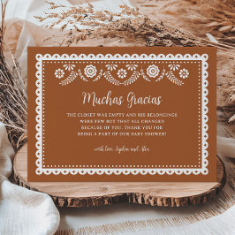 Cielito Lindo Mexican Baby Shower Muchas Gracias Dankeskarte