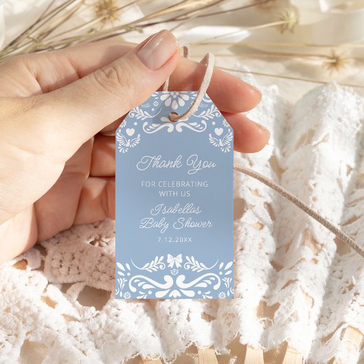 Cielito Lindo Mexican Blue Baby Dusche Vielen Dank Geschenkanhänger