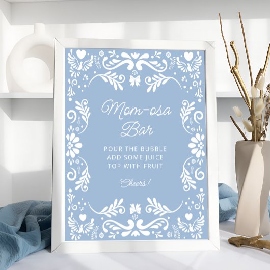 Cielito Lindo Mexican Blue Baby Shower Mama-osa Ba Poster