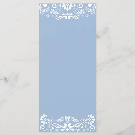 Cielito Lindo Mexican Blue Baby Shower Menu Menükarte (Rückseite)