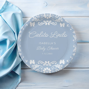 Cielito Lindo Mexican Blue Baby Shower Pappteller