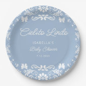 Cielito Lindo Mexican Blue Baby Shower Pappteller (Vorderseite)