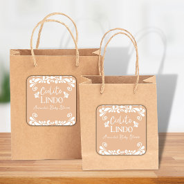 Cielito Lindo Mexican Fiesta Neutral Baby Dusche Quadratischer Aufkleber