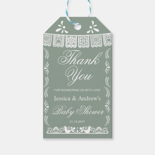 Cielito Lindo Mexican Gender Neutral Baby Shower Geschenkanhänger (Vorderseite)