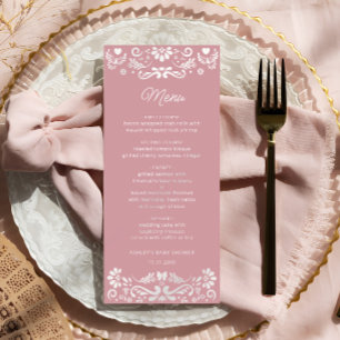 Cielito Lindo Mexican Girl Baby Shower Menu Menükarte