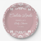 Cielito Lindo Mexican Girl Baby Shower Pappteller (Vorderseite)