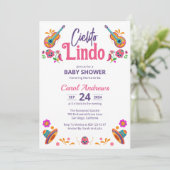 Cielito Lindo Mexican Guitar Talavera Baby Shower Einladung (Stehend Vorderseite)