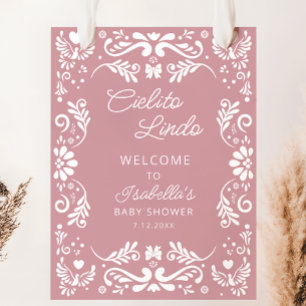 Cielito Lindo Mexican Pink Baby Dusche Willkommen Poster