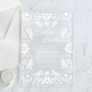 Cielito Lindo Mexikanische Babyparty Acryleinladungen