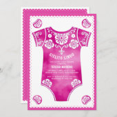 Cielito Lindo niedlich rosa Kindermädchendusche Einladung (Vorne/Hinten)