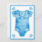 Cielito Lindo niedliche blaue Bodysuit Babydusche Einladung (Vorderseite)